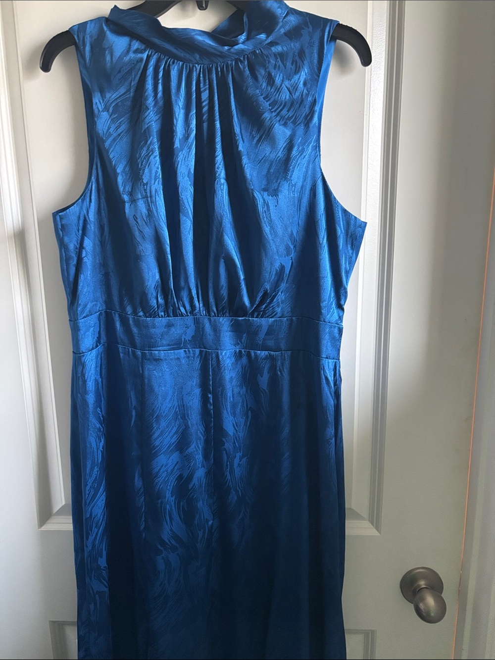 Donna Morgan Shimmering Royal Blue Sleeveless Maxi Dress